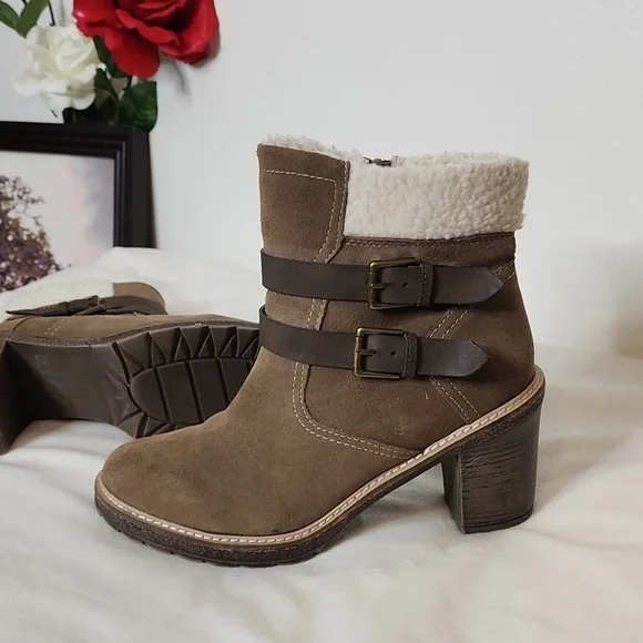 White Mountain Rialto Joker II Brown Suede Chunky Chastity Boots Sherpa Warm - Picture 3 of 16